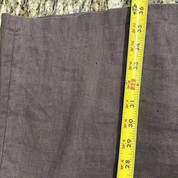 Chalet Linen Shift Knee Length Square Neck Dress In Brown Size XL - Picture 6 of 6